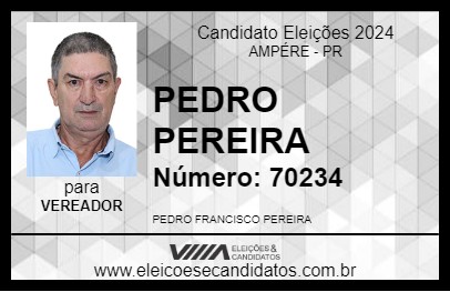 Candidato PEDRO PEREIRA 2024 - AMPÉRE - Eleições