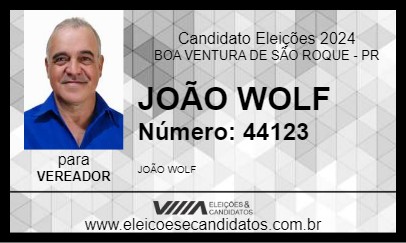 Candidato JOÃO WOLF 2024 - BOA VENTURA DE SÃO ROQUE - Eleições