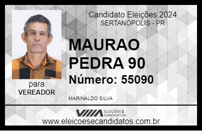 Candidato MAURAO PEDRA 90 2024 - SERTANÓPOLIS - Eleições