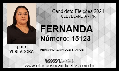 Candidato FERNANDA 2024 - CLEVELÂNDIA - Eleições