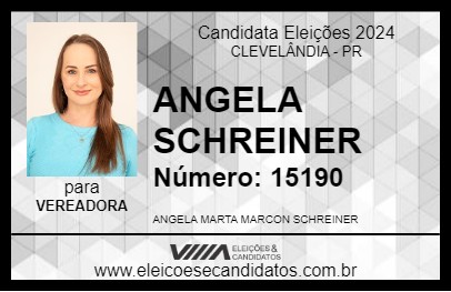 Candidato ANGELA SCHREINER 2024 - CLEVELÂNDIA - Eleições