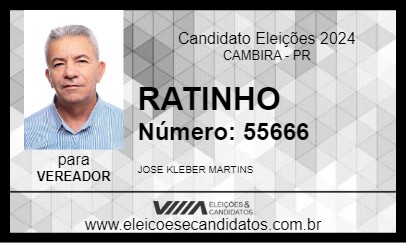 Candidato RATINHO 2024 - CAMBIRA - Eleições