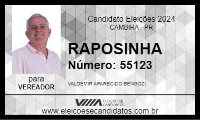 Candidato RAPOSINHA 2024 - CAMBIRA - Eleições