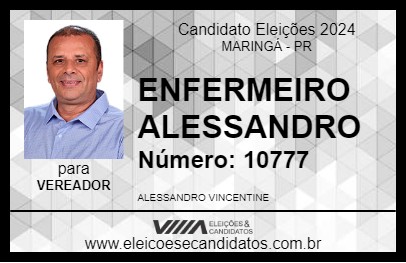 Candidato ENFERMEIRO ALESSANDRO 2024 - MARINGÁ - Eleições