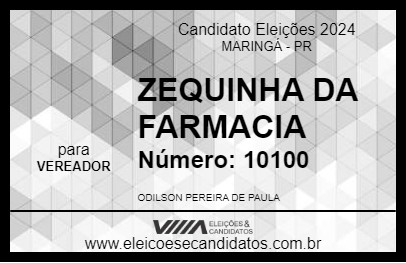 Candidato ZEQUINHA DA FARMACIA 2024 - MARINGÁ - Eleições