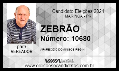 Candidato ZEBRÃO 2024 - MARINGÁ - Eleições