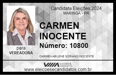 Candidato CARMEN INOCENTE 2024 - MARINGÁ - Eleições