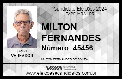 Candidato MILTON FERNANDES 2024 - TAPEJARA - Eleições