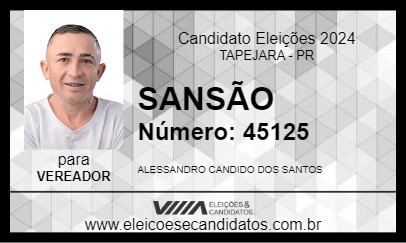 Candidato SANSÃO 2024 - TAPEJARA - Eleições