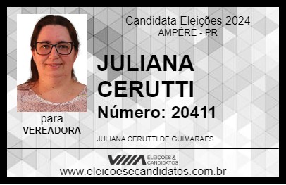 Candidato JULIANA CERUTTI 2024 - AMPÉRE - Eleições