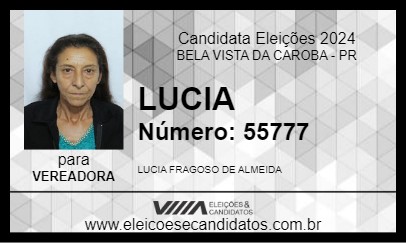 Candidato LUCIA 2024 - BELA VISTA DA CAROBA - Eleições