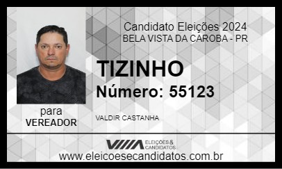 Candidato TIZINHO 2024 - BELA VISTA DA CAROBA - Eleições