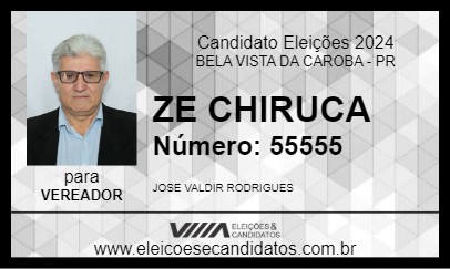 Candidato ZE CHIRUCA 2024 - BELA VISTA DA CAROBA - Eleições