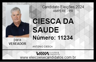 Candidato CIESCA DA SAUDE 2024 - AMPÉRE - Eleições