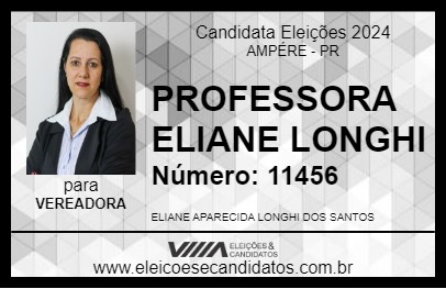 Candidato PROFESSORA ELIANE LONGHI 2024 - AMPÉRE - Eleições