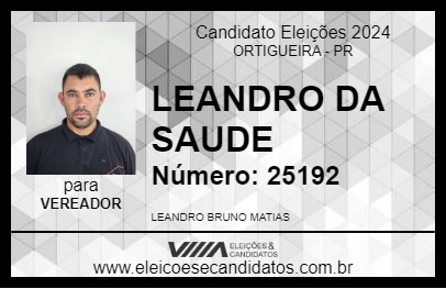 Candidato LEANDRO DA SAUDE 2024 - ORTIGUEIRA - Eleições