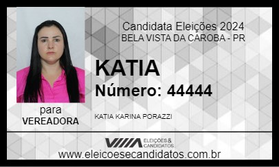 Candidato KATIA 2024 - BELA VISTA DA CAROBA - Eleições