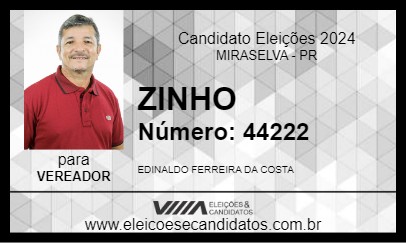 Candidato ZINHO 2024 - MIRASELVA - Eleições