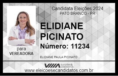 Candidato ELIDIANE PICINATO 2024 - PATO BRANCO - Eleições