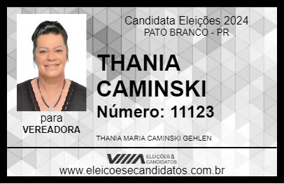 Candidato THANIA CAMINSKI 2024 - PATO BRANCO - Eleições