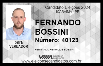 Candidato FERNANDO BOSSINI 2024 - ICARAÍMA - Eleições