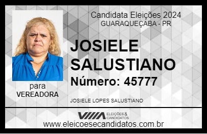 Candidato JOSIELE SALUSTIANO 2024 - GUARAQUEÇABA - Eleições