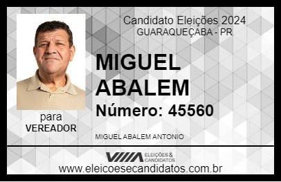 Candidato MIGUEL ABALEM 2024 - GUARAQUEÇABA - Eleições