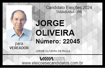 Candidato JORGINHO 2024 - TAMARANA - Eleições