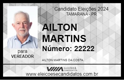 Candidato AILTON MARTINS 2024 - TAMARANA - Eleições