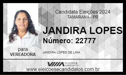 Candidato JANDIRA LIMA 2024 - TAMARANA - Eleições