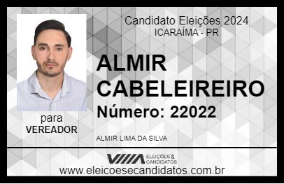 Candidato ALMIR CABELEIREIRO 2024 - ICARAÍMA - Eleições