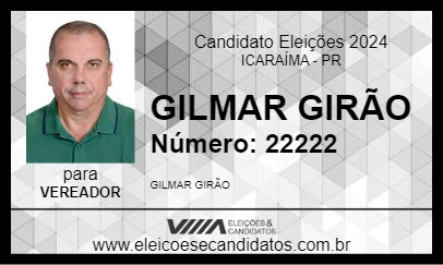 Candidato GILMAR GIRÃO 2024 - ICARAÍMA - Eleições