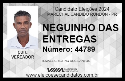 Candidato NEGUINHO DAS ENTREGAS 2024 - MARECHAL CÂNDIDO RONDON - Eleições