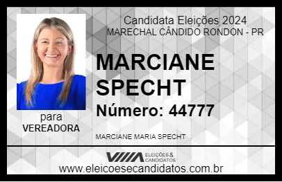 Candidato MARCIANE SPECHT 2024 - MARECHAL CÂNDIDO RONDON - Eleições