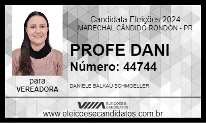 Candidato PROFE DANI 2024 - MARECHAL CÂNDIDO RONDON - Eleições