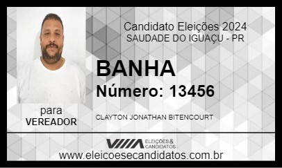 Candidato BANHA 2024 - SAUDADE DO IGUAÇU - Eleições