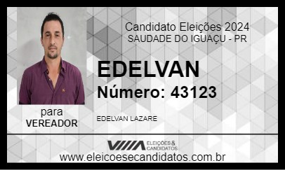 Candidato EDELVAN 2024 - SAUDADE DO IGUAÇU - Eleições