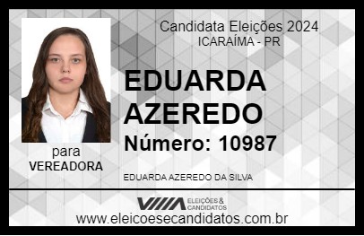 Candidato EDUARDA AZEREDO 2024 - ICARAÍMA - Eleições