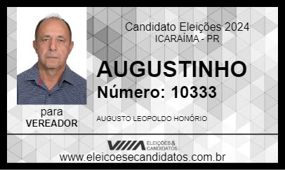 Candidato AUGUSTINHO 2024 - ICARAÍMA - Eleições