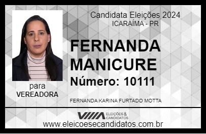 Candidato FERNANDA MANICURE 2024 - ICARAÍMA - Eleições