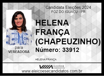 Candidato HELENA FRANÇA (CHAPEUZINHO) 2024 - FOZ DO IGUAÇU - Eleições