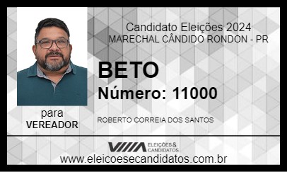 Candidato BETO 2024 - MARECHAL CÂNDIDO RONDON - Eleições