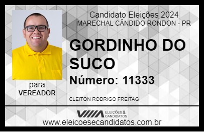 Candidato GORDINHO DO SUCO 2024 - MARECHAL CÂNDIDO RONDON - Eleições