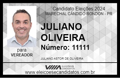 Candidato JULIANO OLIVEIRA 2024 - MARECHAL CÂNDIDO RONDON - Eleições