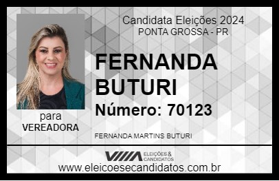 Candidato FERNANDA BUTURI 2024 - PONTA GROSSA - Eleições