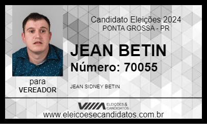 Candidato JEAN BETIN 2024 - PONTA GROSSA - Eleições