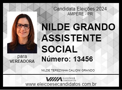 Candidato NILDE GRANDO ASSISTENTE SOCIAL 2024 - AMPÉRE - Eleições