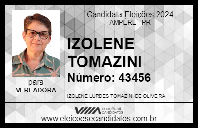 Candidato IZOLENE TOMAZINI 2024 - AMPÉRE - Eleições