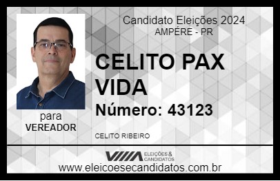 Candidato CELITO PAX VIDA 2024 - AMPÉRE - Eleições