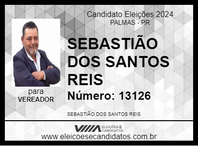 Candidato SEBASTIÃO DOS SANTOS REIS 2024 - PALMAS - Eleições